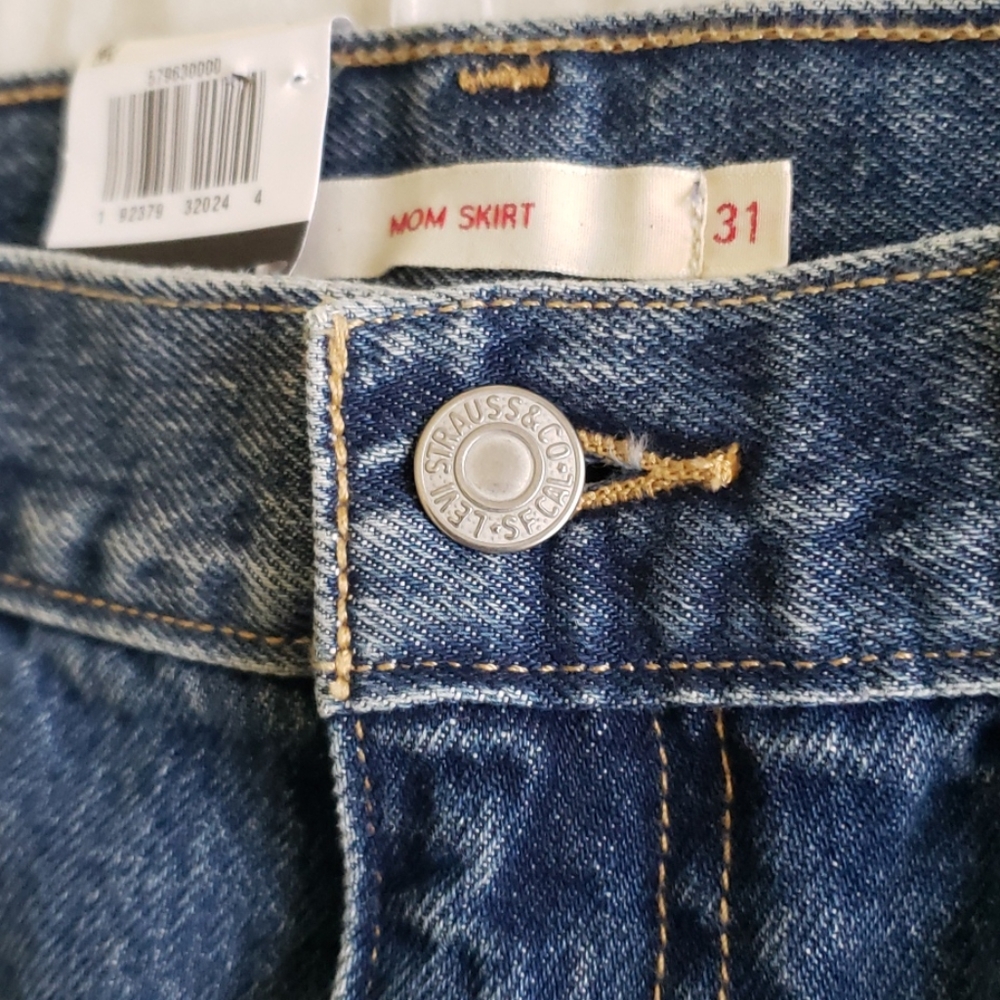Levi’s New SKIRT 'Tie The Knot' Bow Back Denim Jean Mom Pencil Women's 31 - Picture 5 of 13
